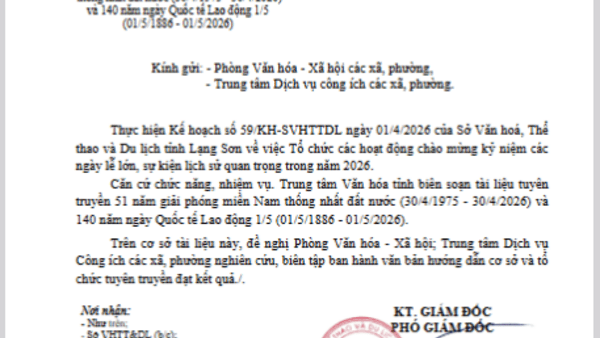 Về việc tuyên truyền 51 năm giải phóng miền nam thống nhất đất nước(30/4/1975- 30/4/2026) và 140 năm ngày quốc tế lao động 1/5