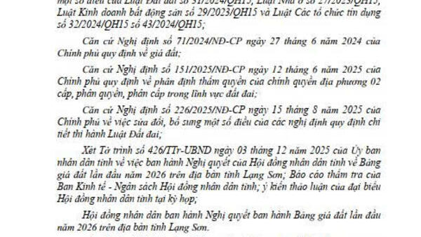 Bảng giá đất ở, đất thương mai và đất phi nông nghiệp trên địa bàn xã Vạn Linh